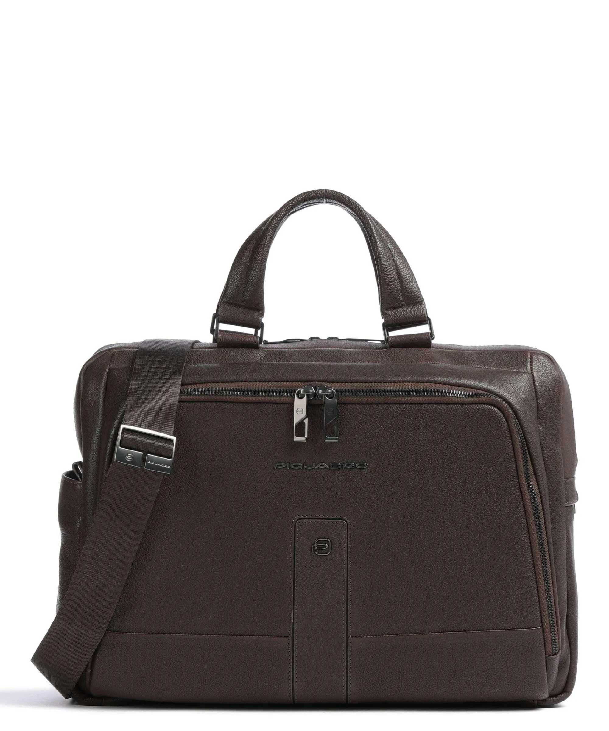  Piquadro Carl 13 Cartella 14″ pelle di vacchetta grana marrone scuro  