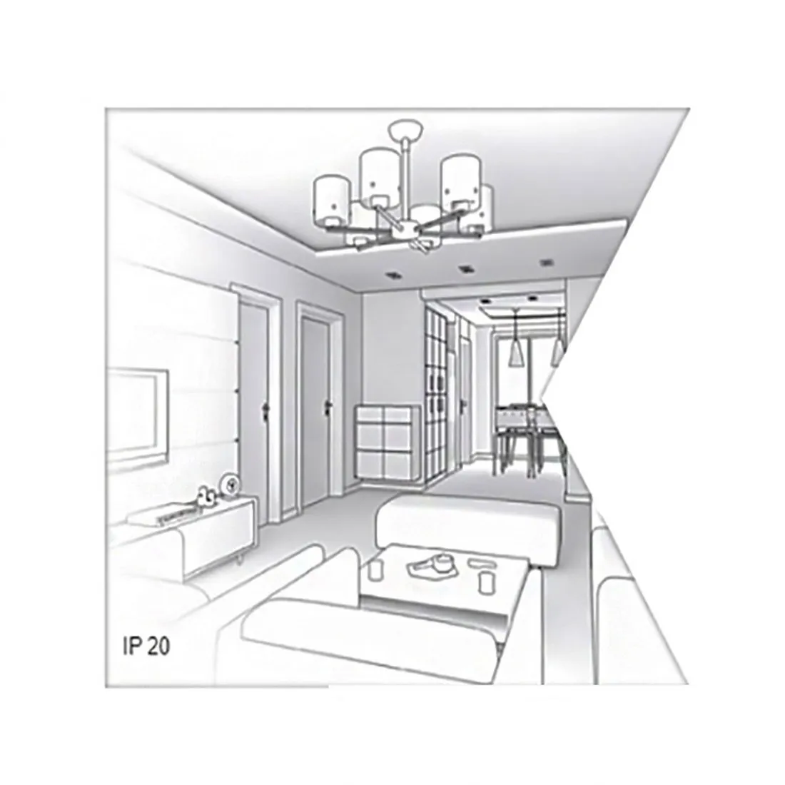 Plafoniera classica LAM 1910 3PL E14 LED metallo vetro lampada soffitto