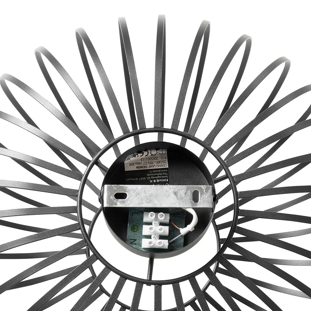 Plafoniera intelligente nera 39 cm con Wifi G95 - Johanna