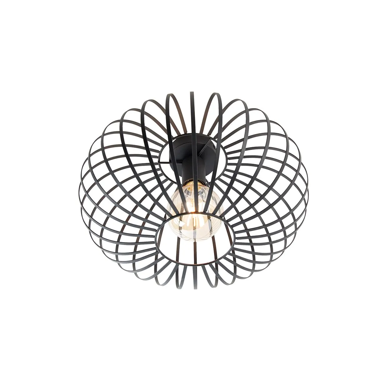 Plafoniera intelligente nera 39 cm con Wifi G95 - Johanna