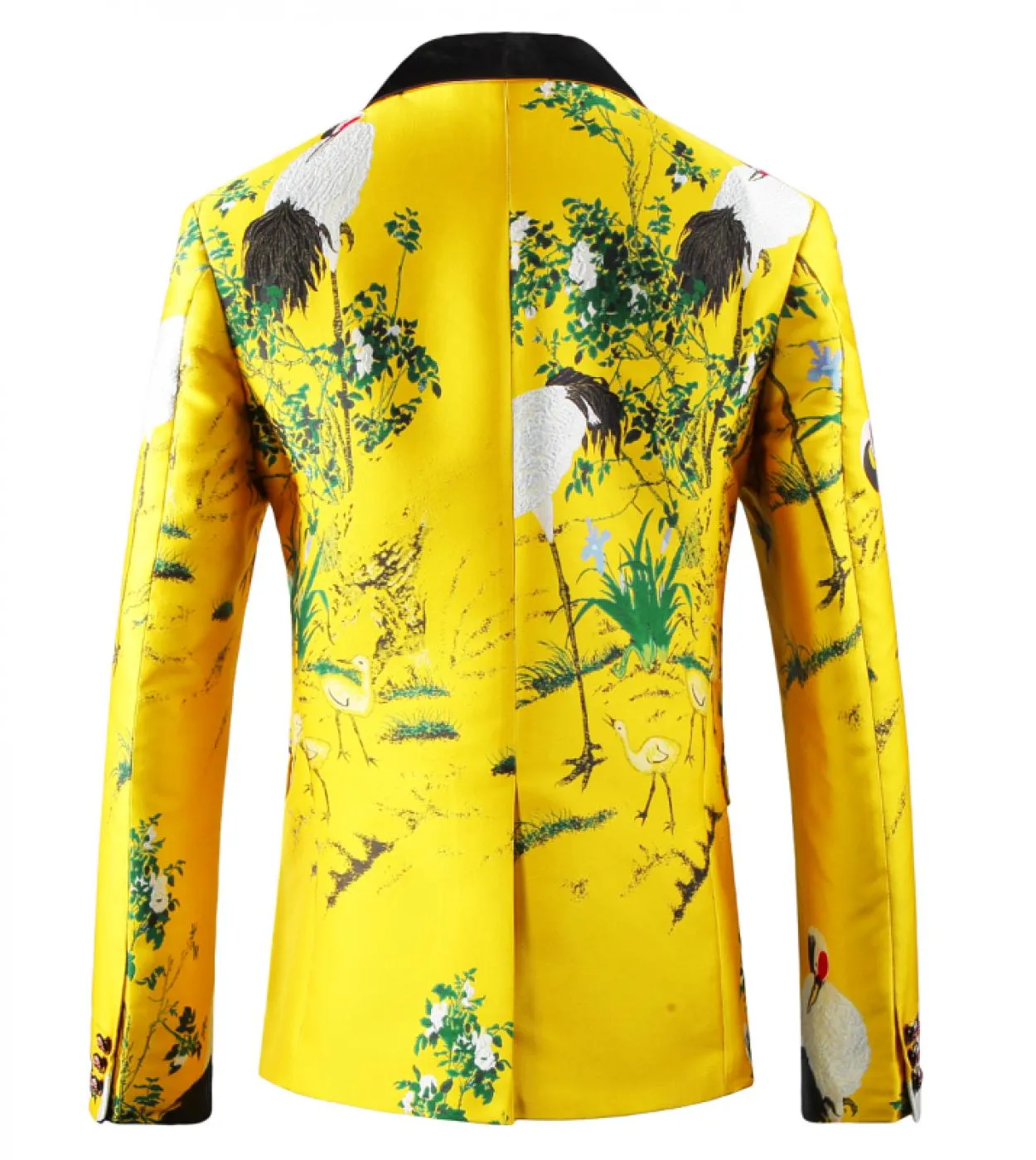 Plyesxale Blazer Giallo Nero Uomo Slim Fit Ricamo Floreale Giacca Blazer Collo a Scialle Abito Casual Mens Prom Blazer Q