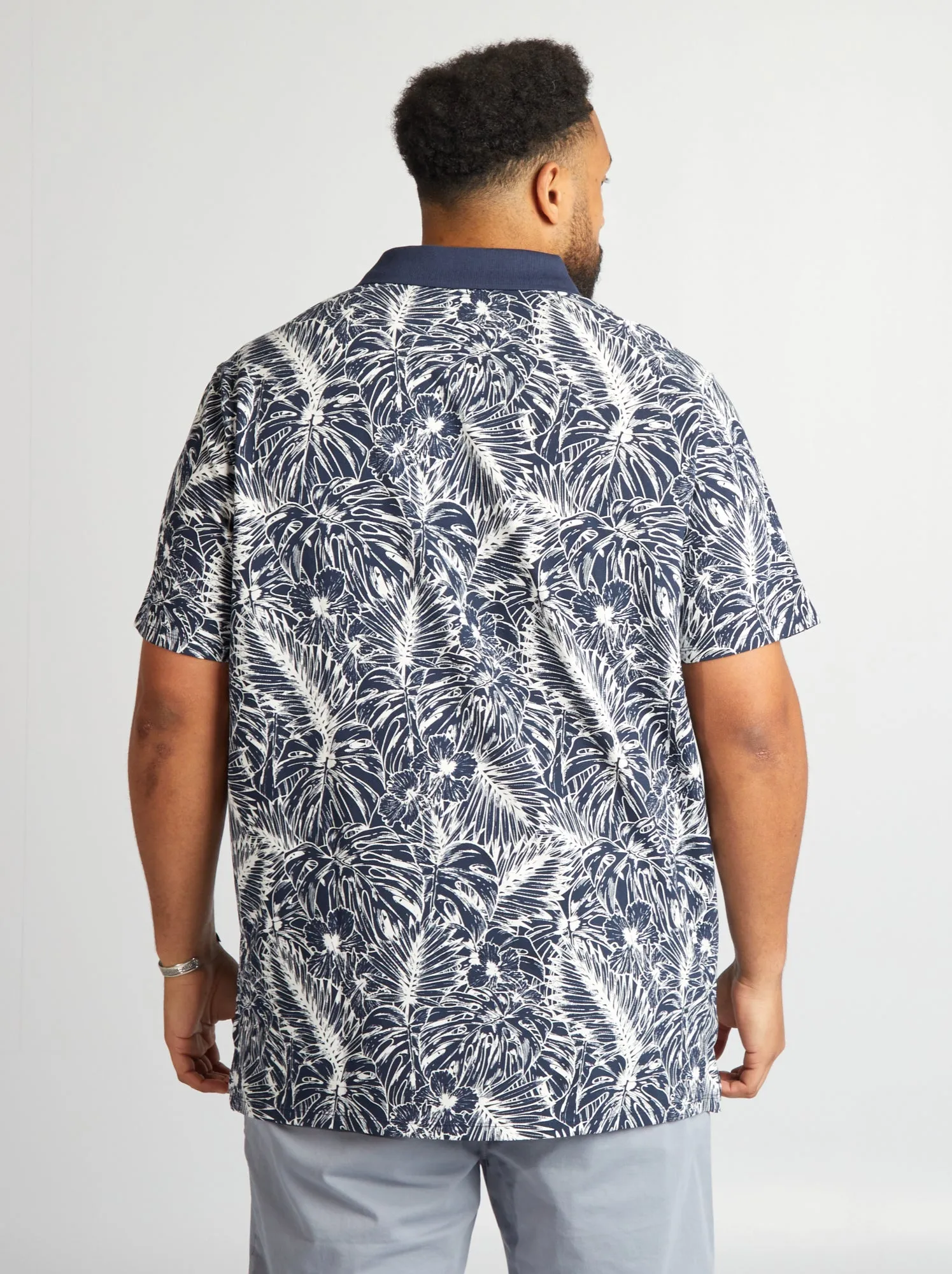 Polo con stampa floreale - BLU
