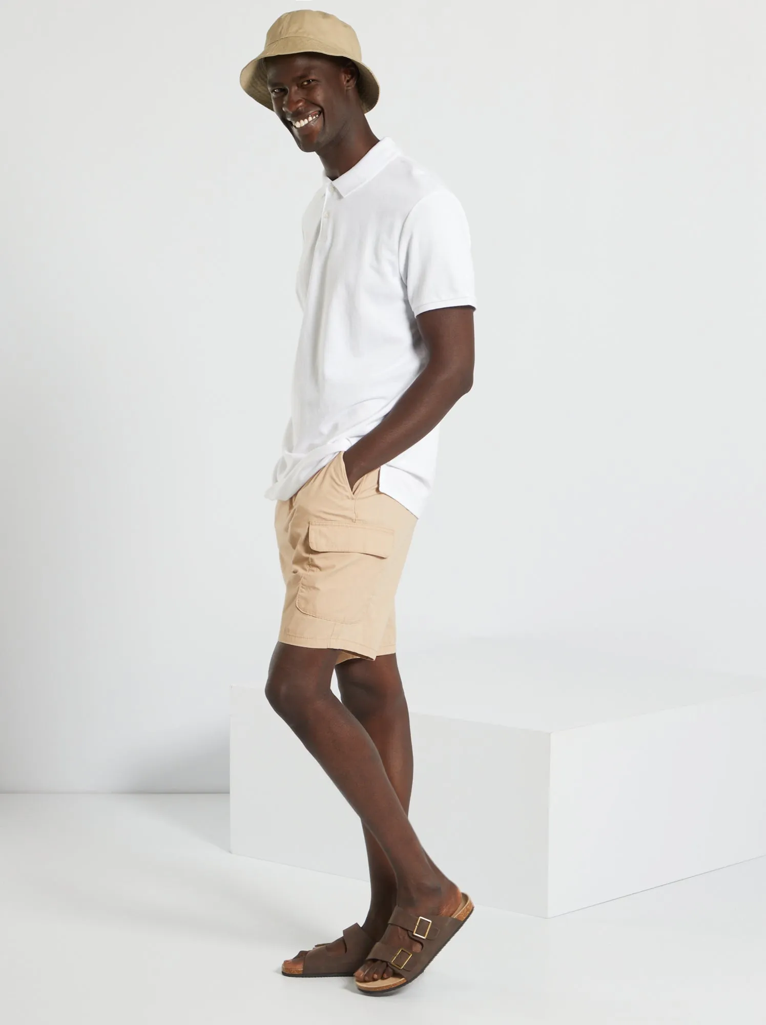 Polo in piqué di cotone - bianco