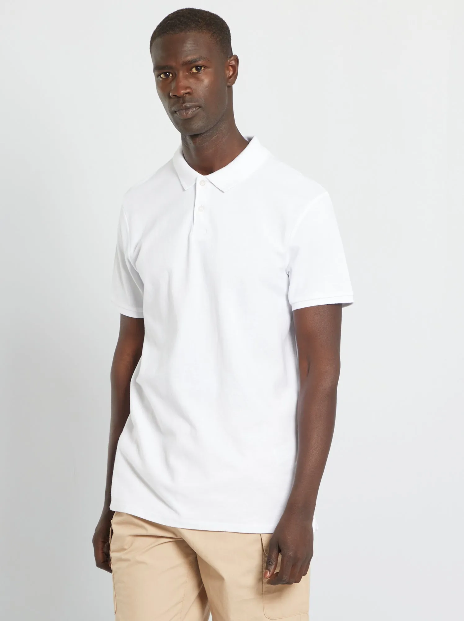 Polo in piqué di cotone - bianco
