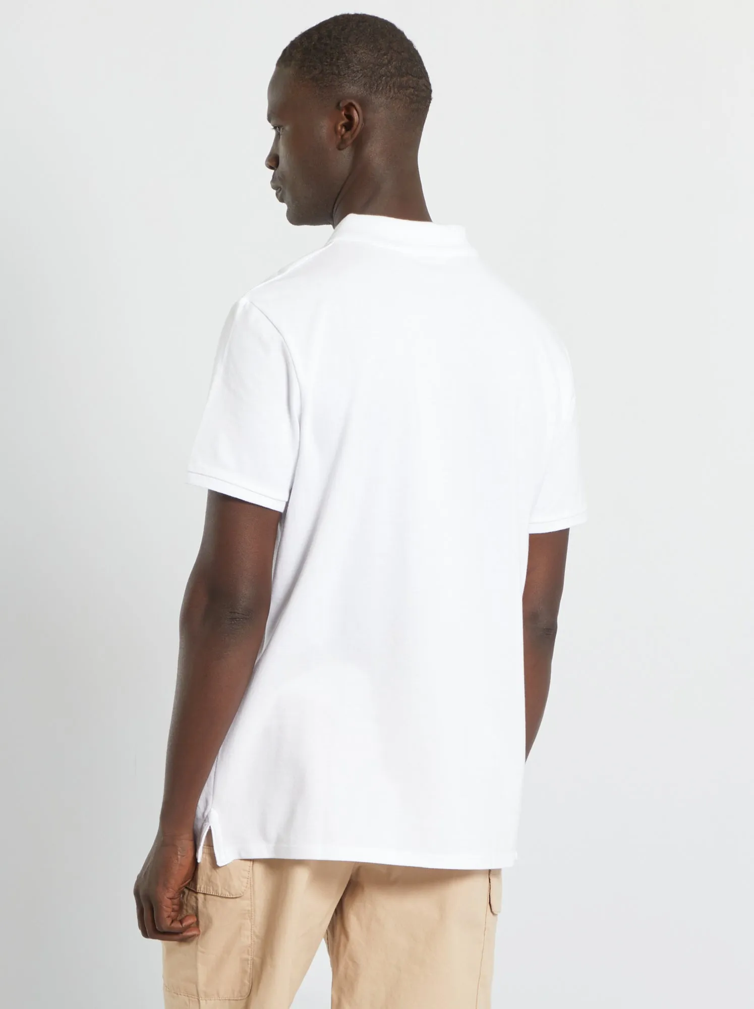 Polo in piqué di cotone - bianco