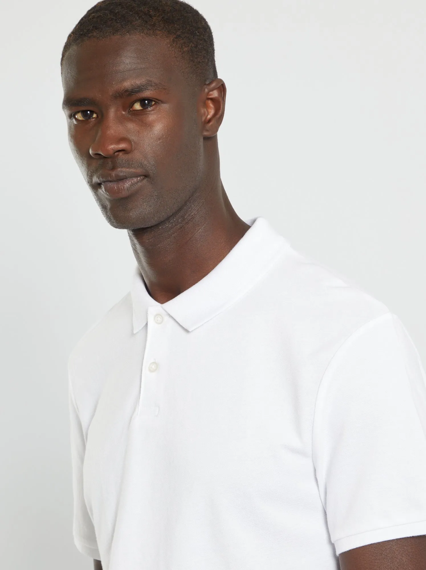 Polo in piqué di cotone - bianco