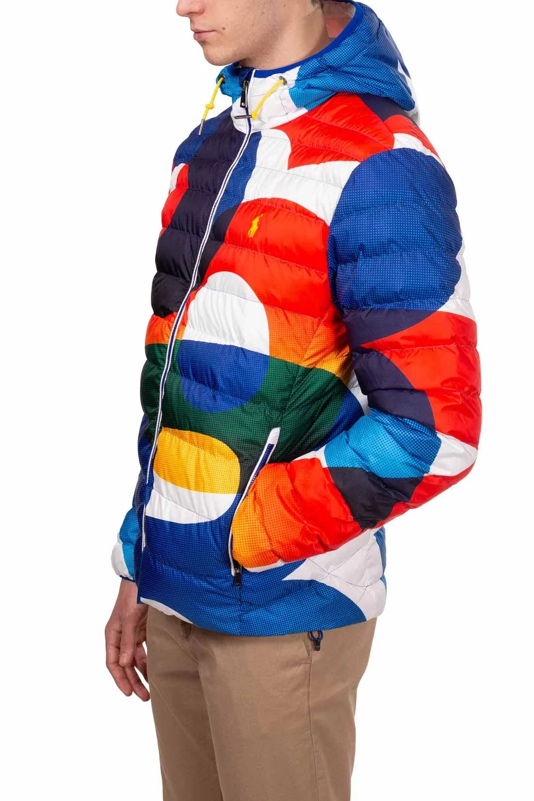POLO RALPH LAUREN Piumino uomo con logo grafico colorblock