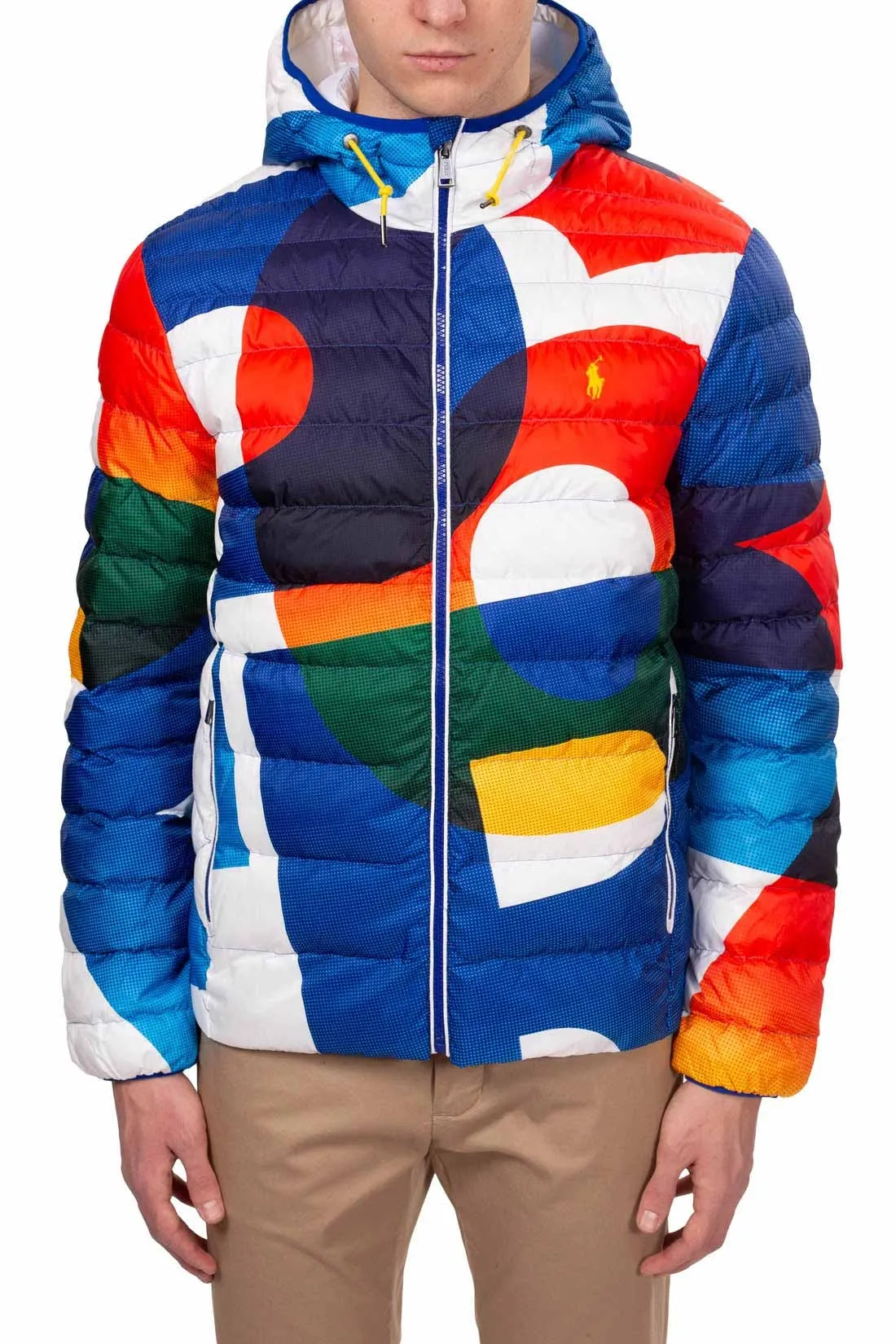 POLO RALPH LAUREN Piumino uomo con logo grafico colorblock