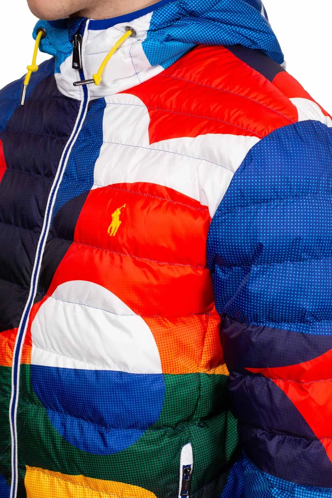 POLO RALPH LAUREN Piumino uomo con logo grafico colorblock