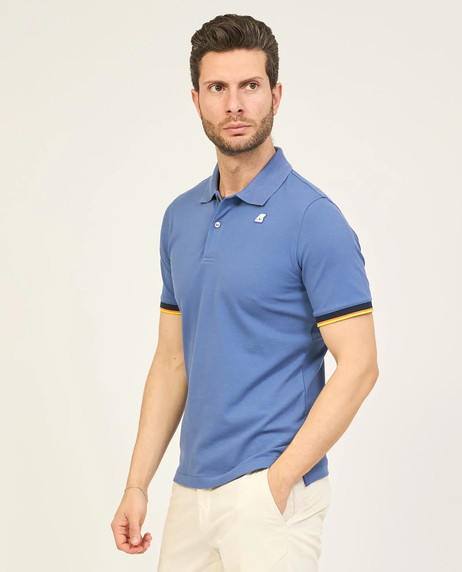 Polo uomo Vincent di K-way con bordi a contrasto