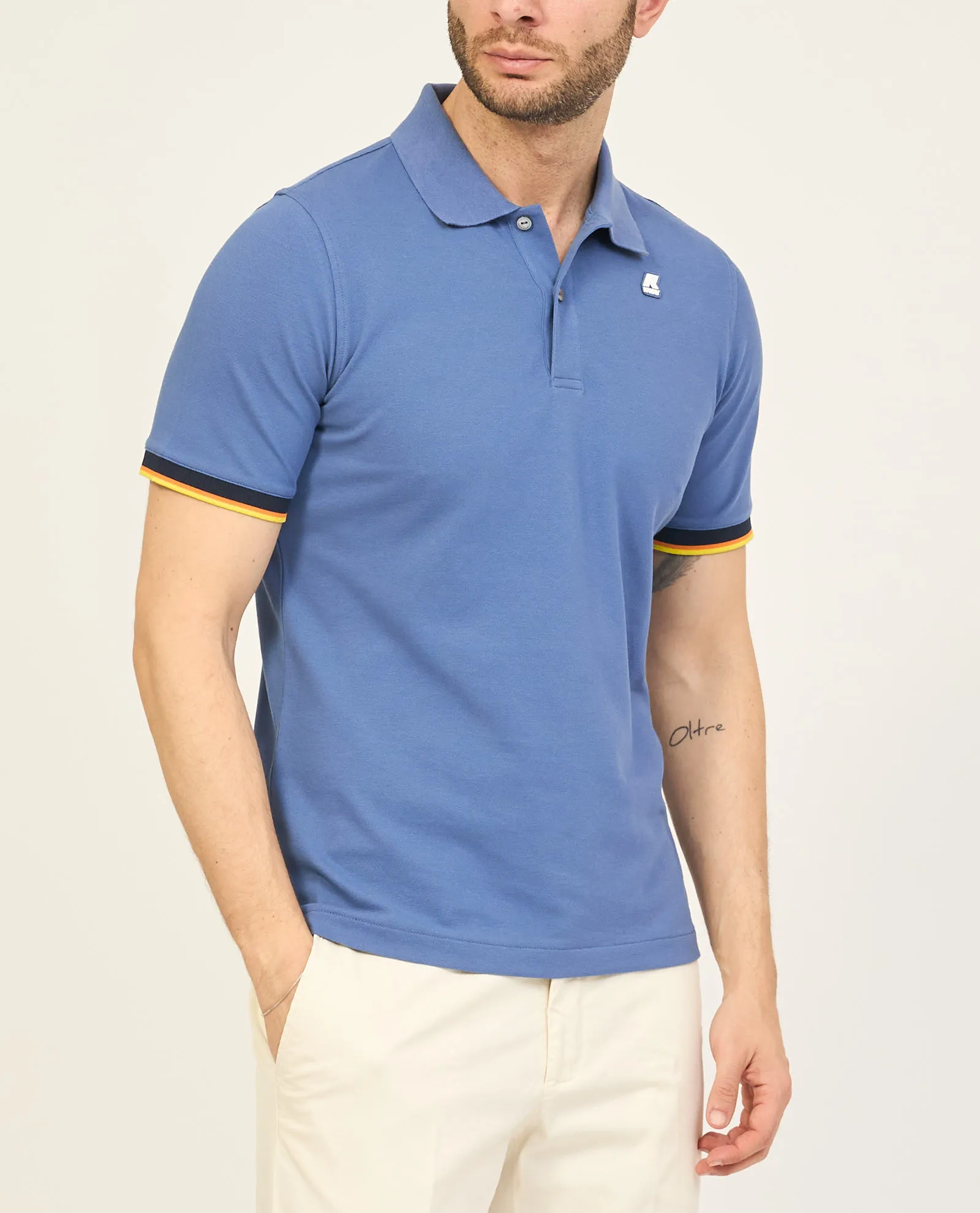Polo uomo Vincent di K-way con bordi a contrasto