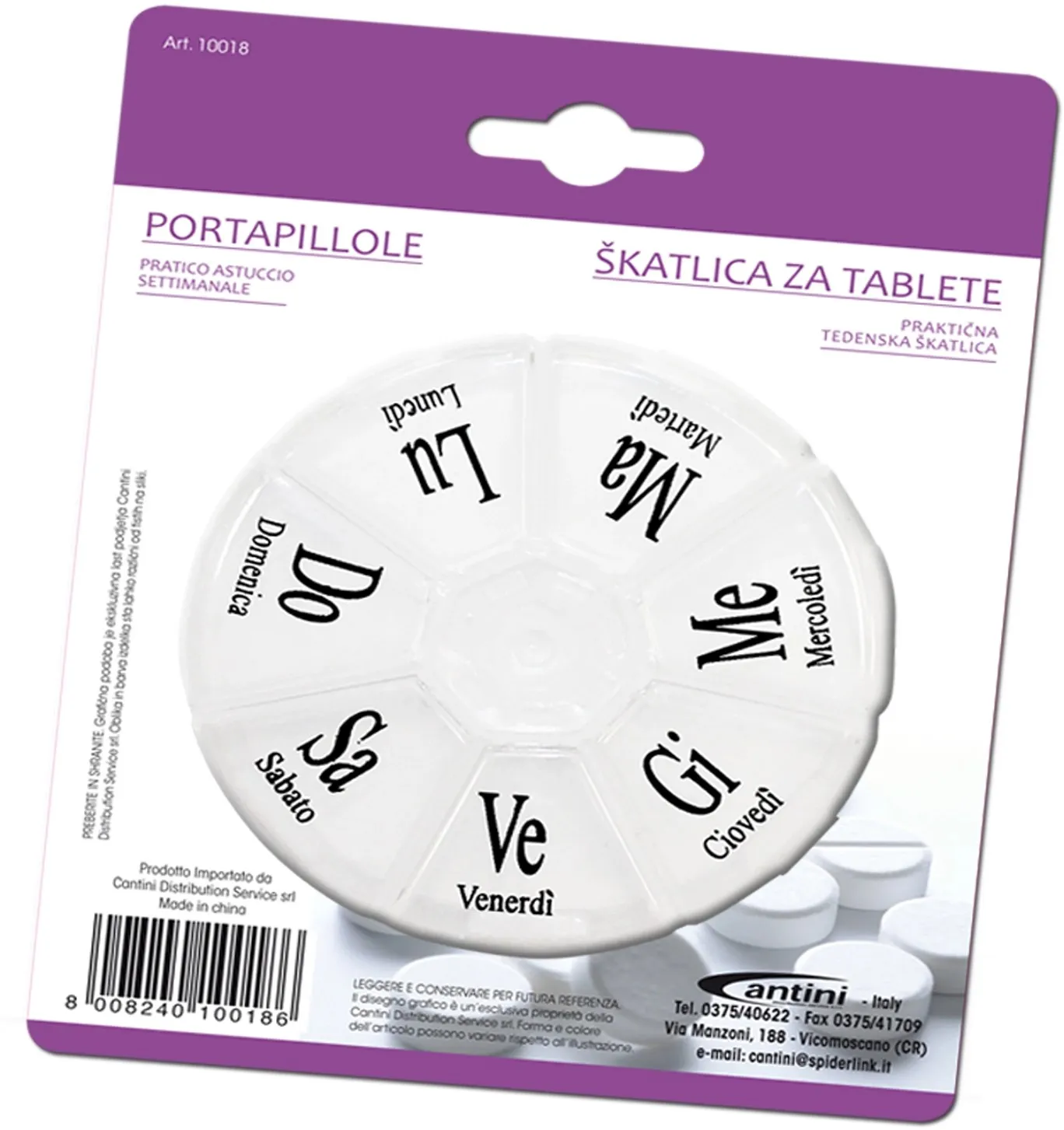 Portapillole settimanale