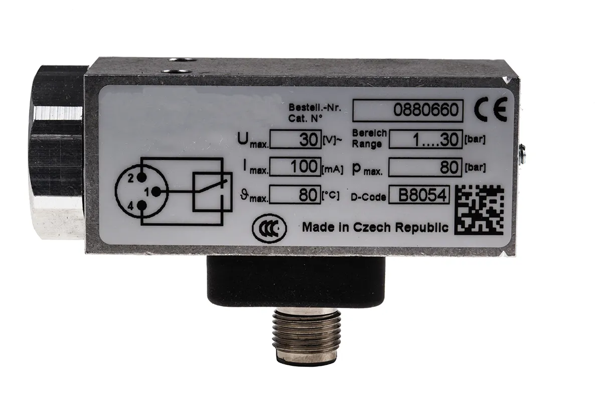 Pressostato RS PRO, 1bar min, 30 bar max, M12 x 1, 30V