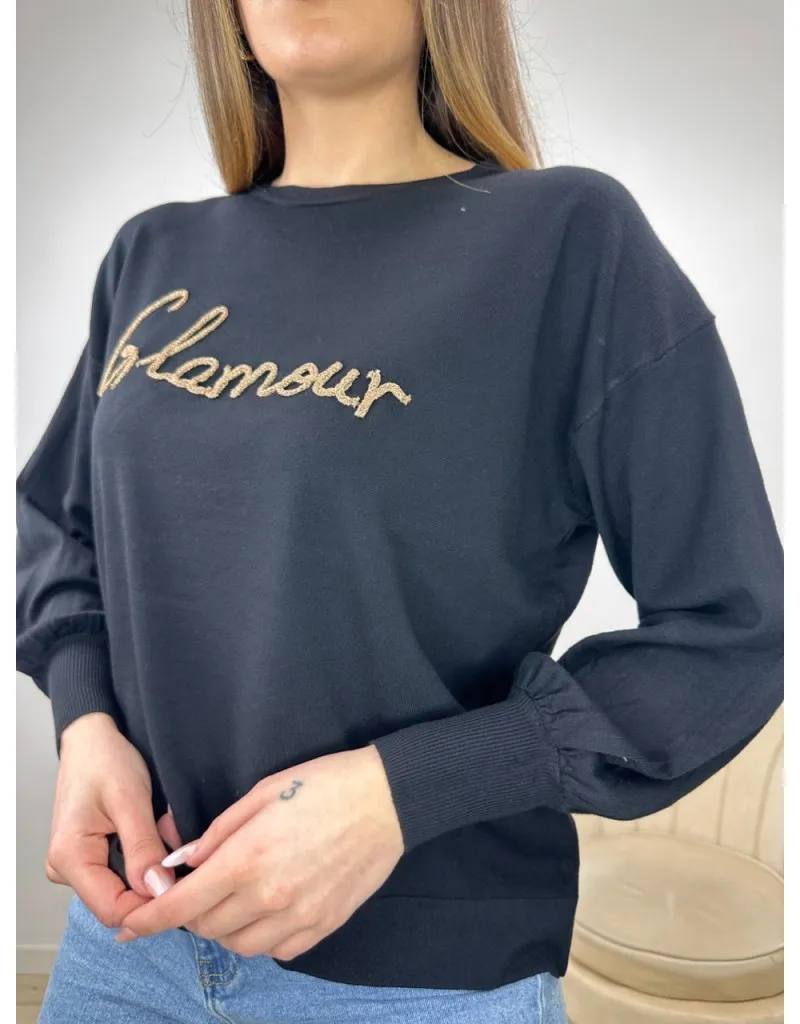 PULL PRIMAVERILE GLAMOUR NERO