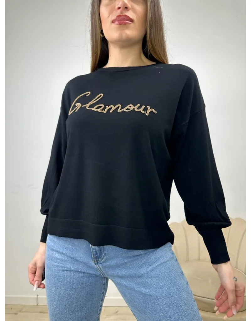 PULL PRIMAVERILE GLAMOUR NERO
