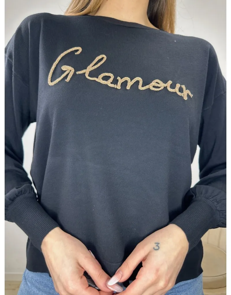 PULL PRIMAVERILE GLAMOUR NERO