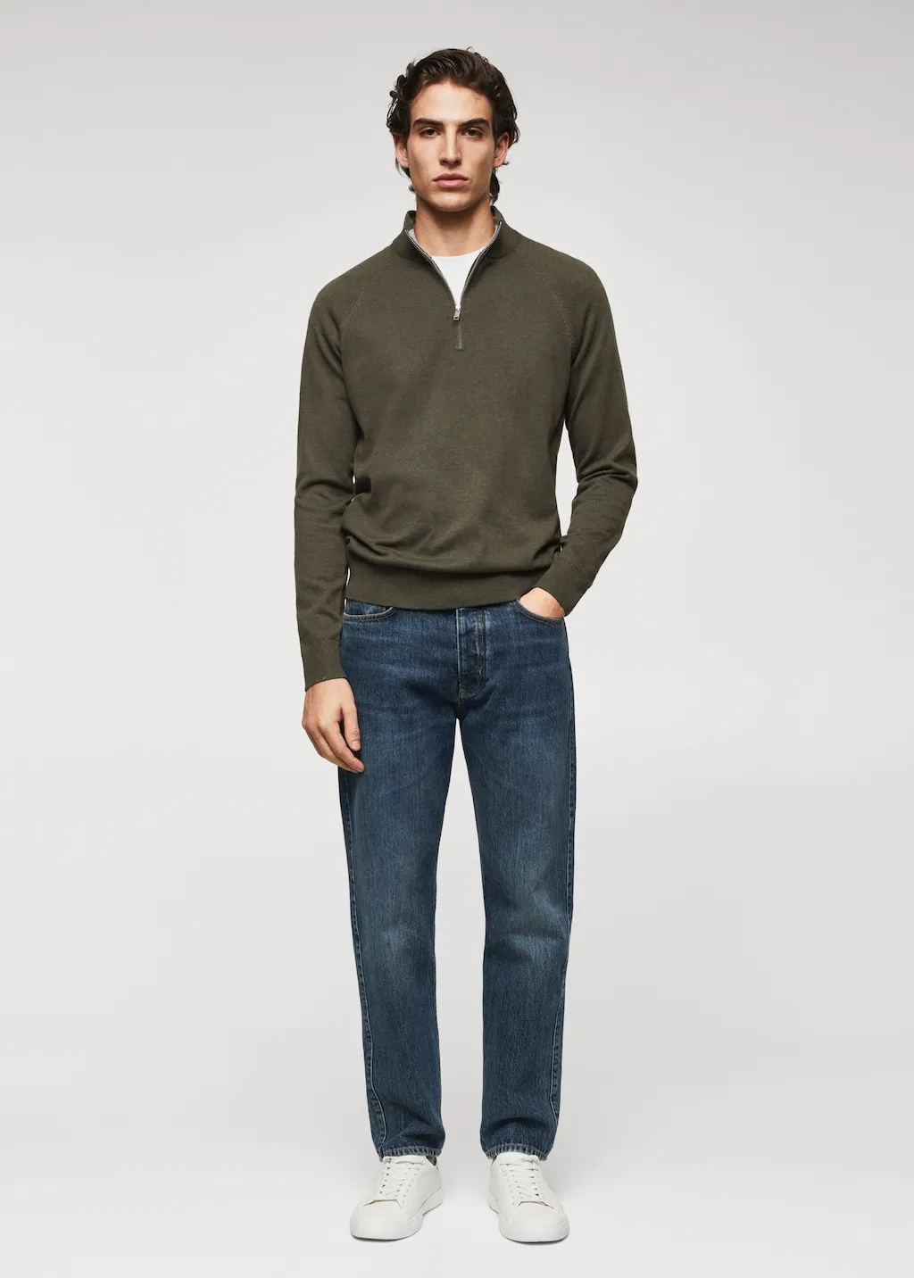 Pullover cotone zip