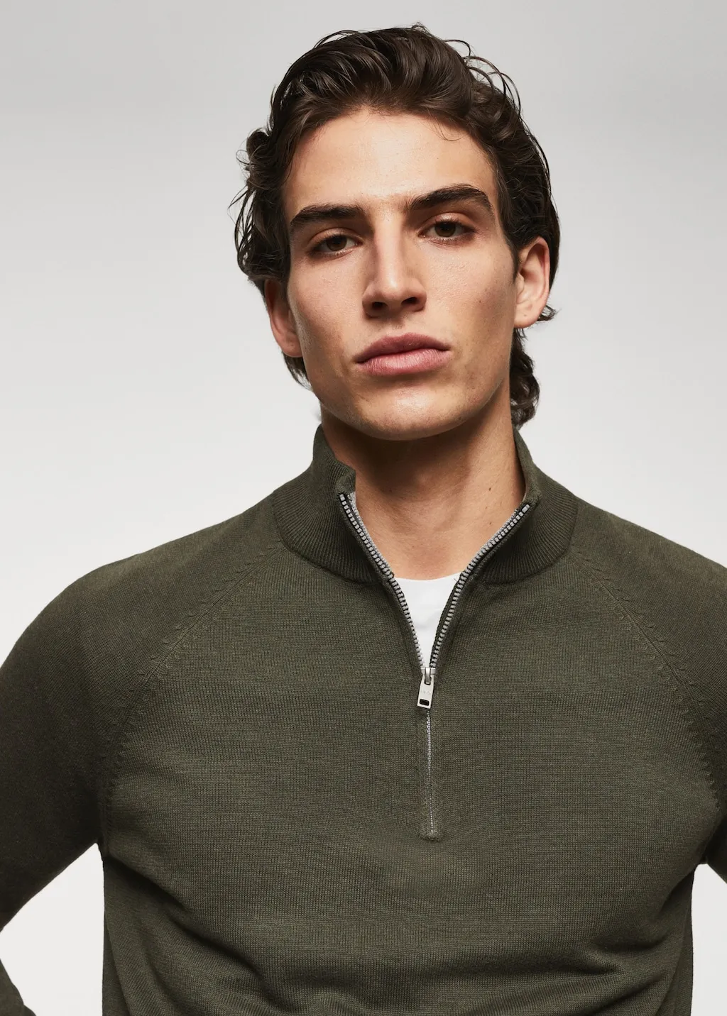 Pullover cotone zip