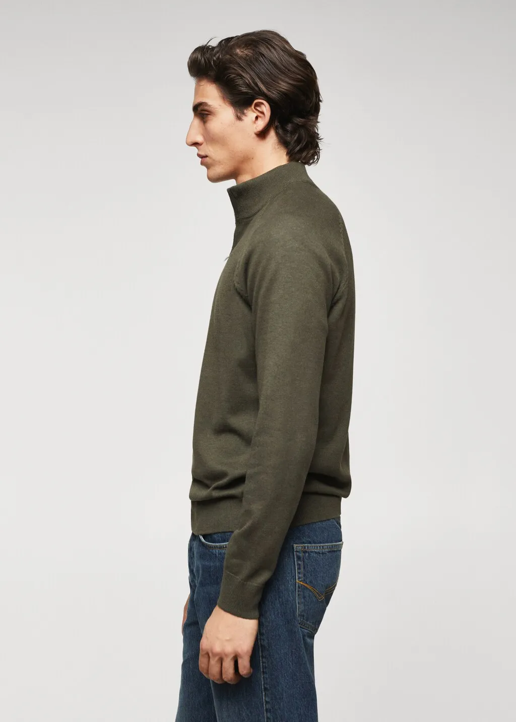 Pullover cotone zip