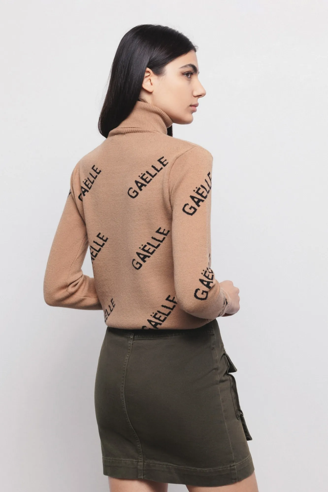 Pullover Dolcevita A Coste Cammello - Gaëlle Paris