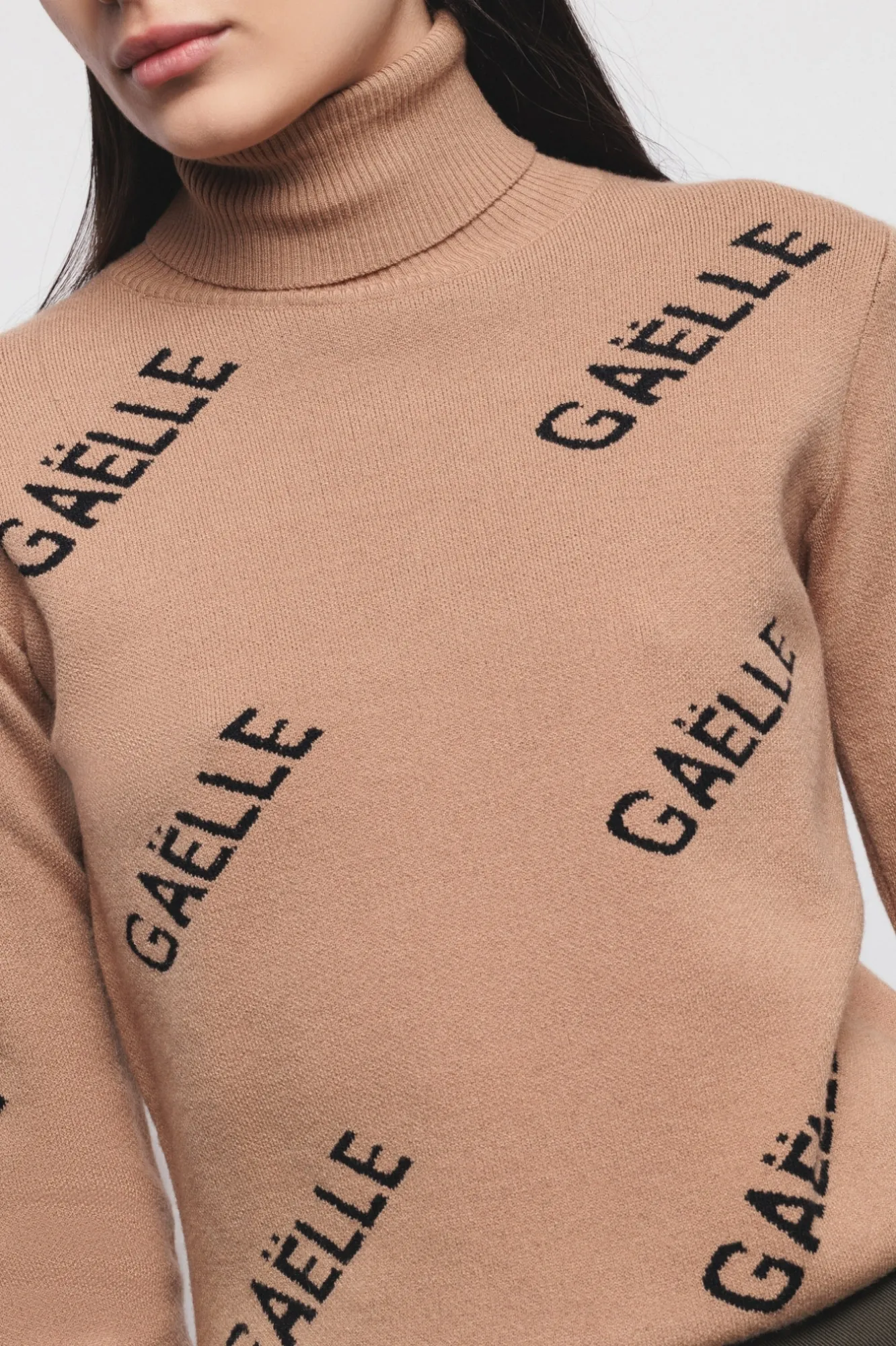 Pullover Dolcevita A Coste Cammello - Gaëlle Paris