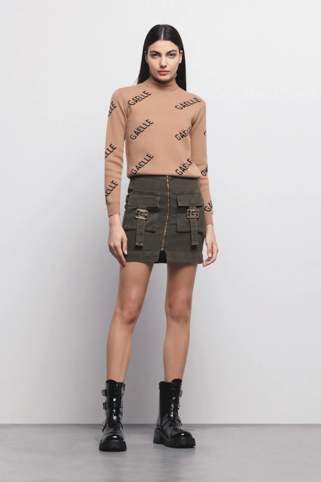 Pullover Dolcevita A Coste Cammello - Gaëlle Paris