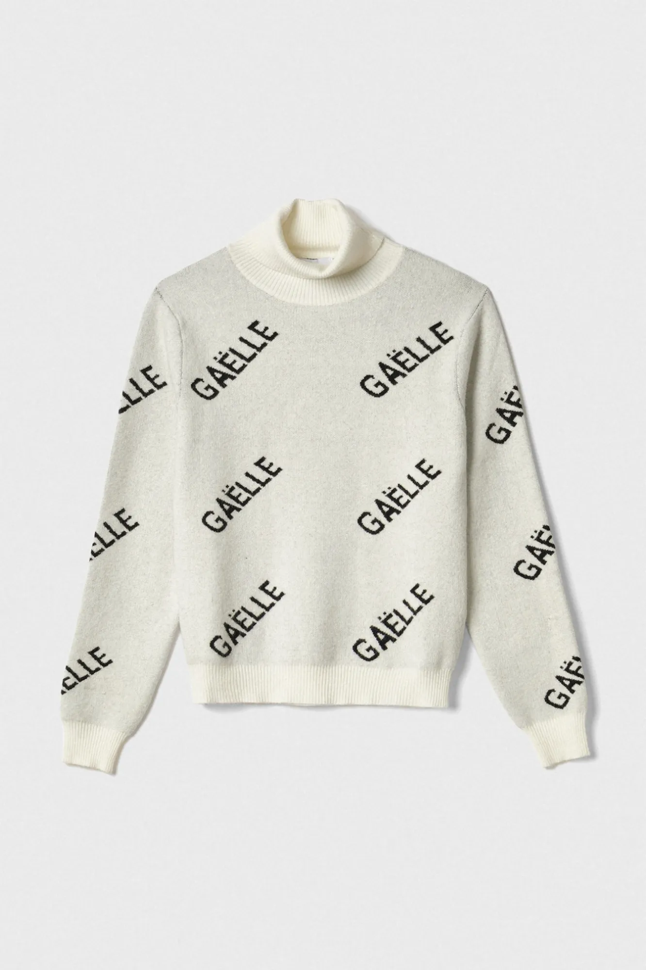 Pullover Dolcevita A Coste Off White - Gaëlle Paris