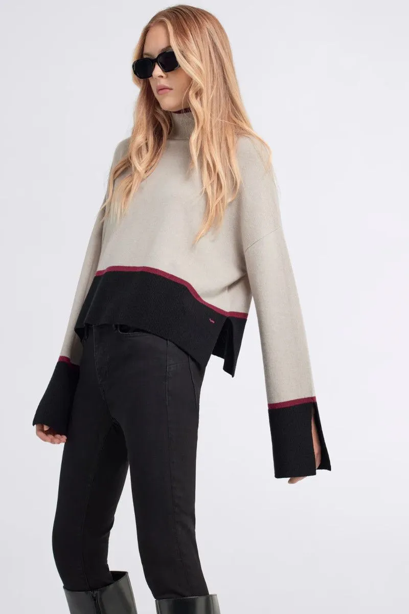 Pullover dolcevita donna Avorio
