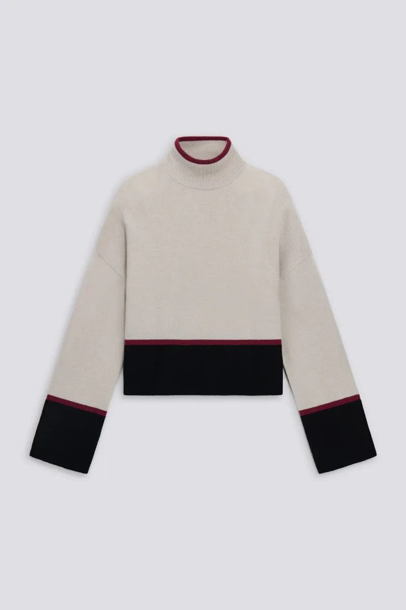 Pullover dolcevita donna Avorio