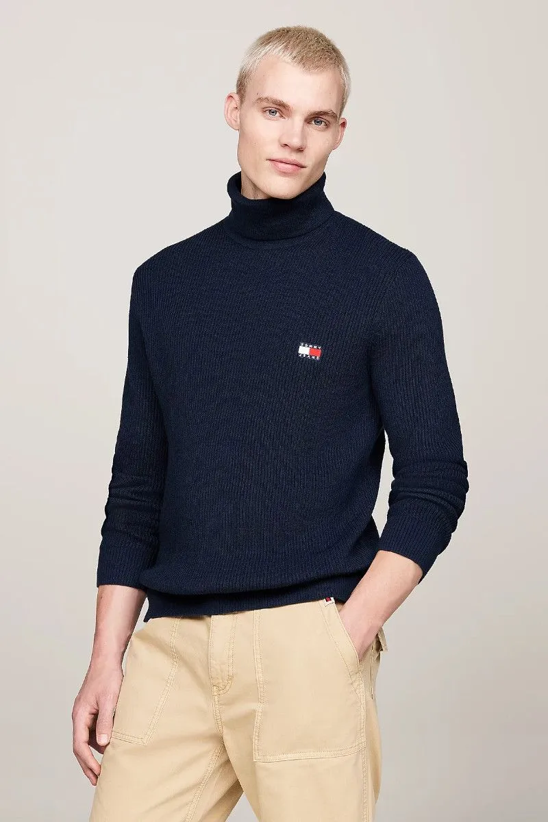 Pullover dolcevita slim fit uomo Blu