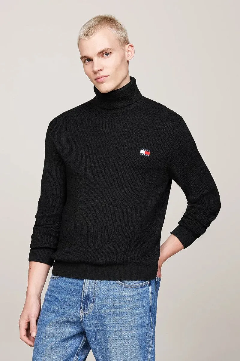 Pullover dolcevita slim fit uomo Nero