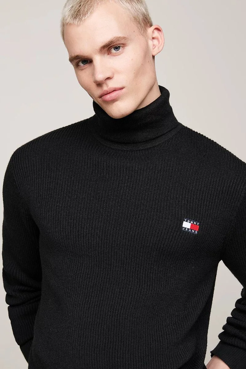 Pullover dolcevita slim fit uomo Nero