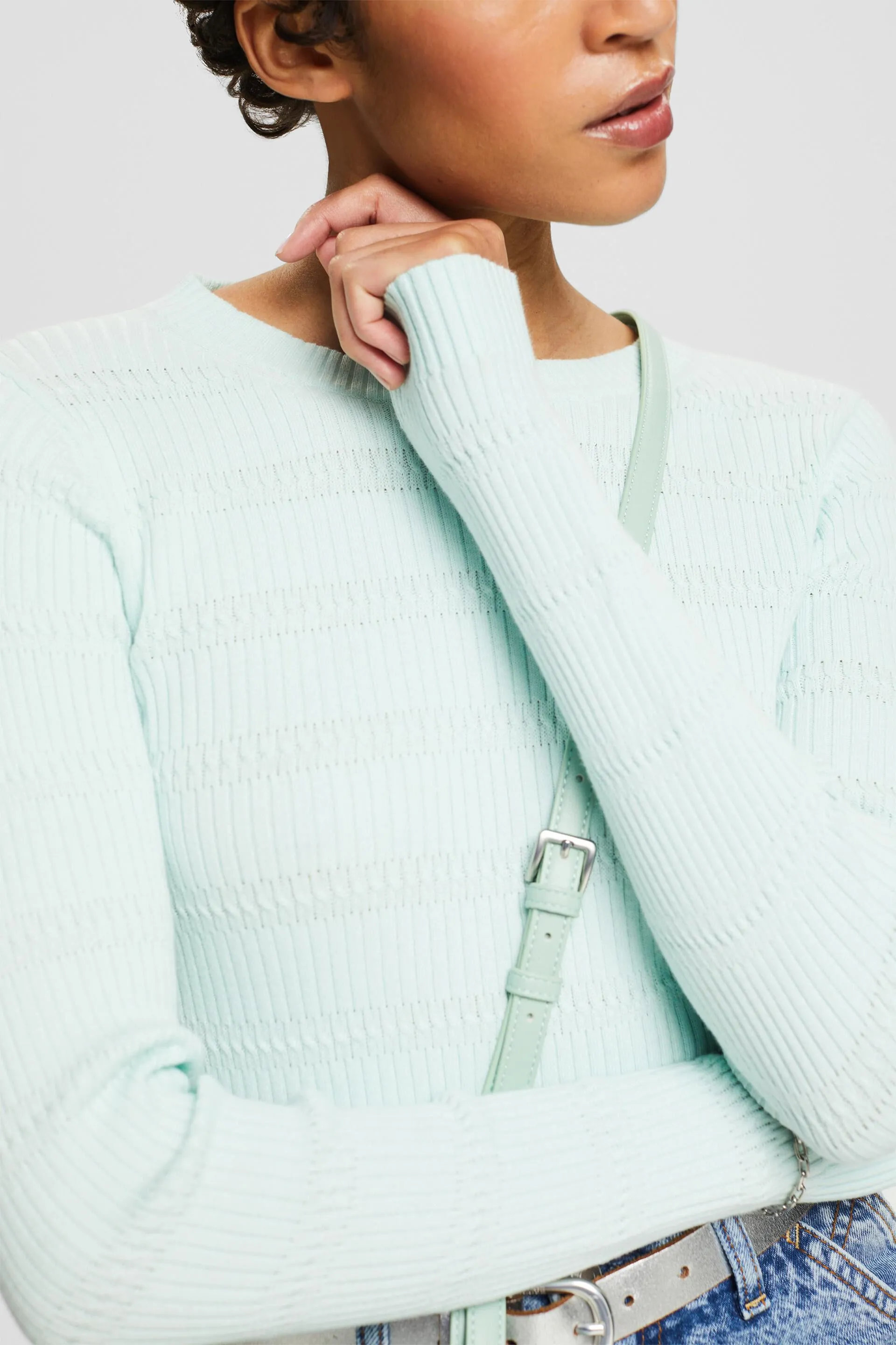 Pullover in maglia con girocollo