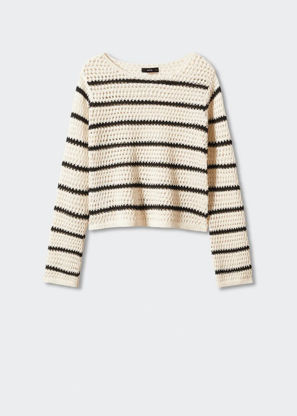 Pullover maglia traforata righe
