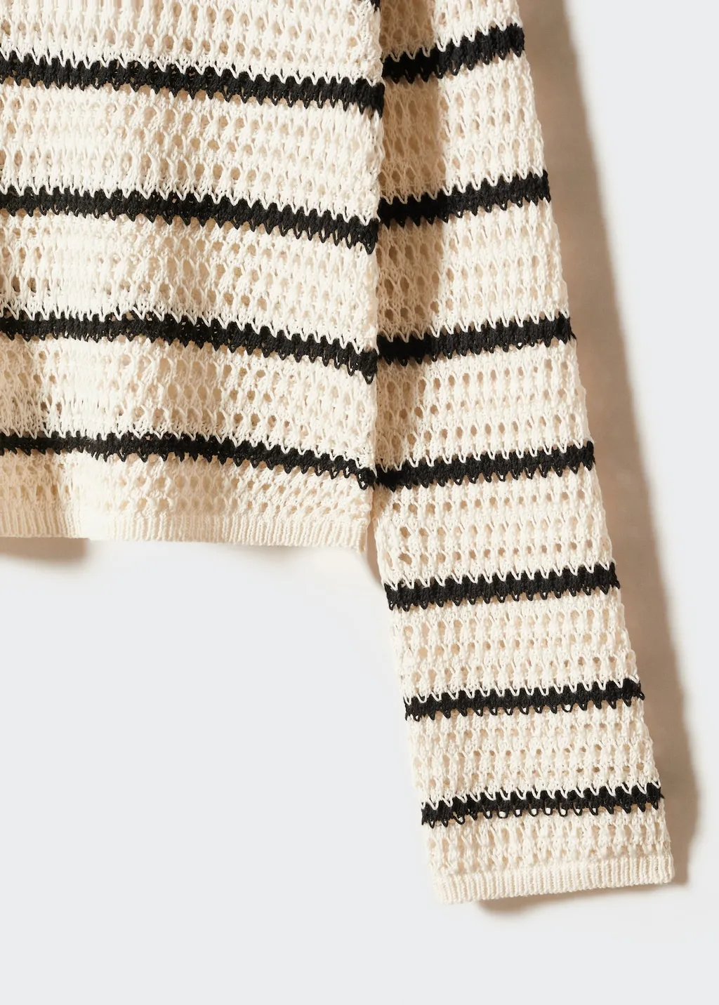 Pullover maglia traforata righe