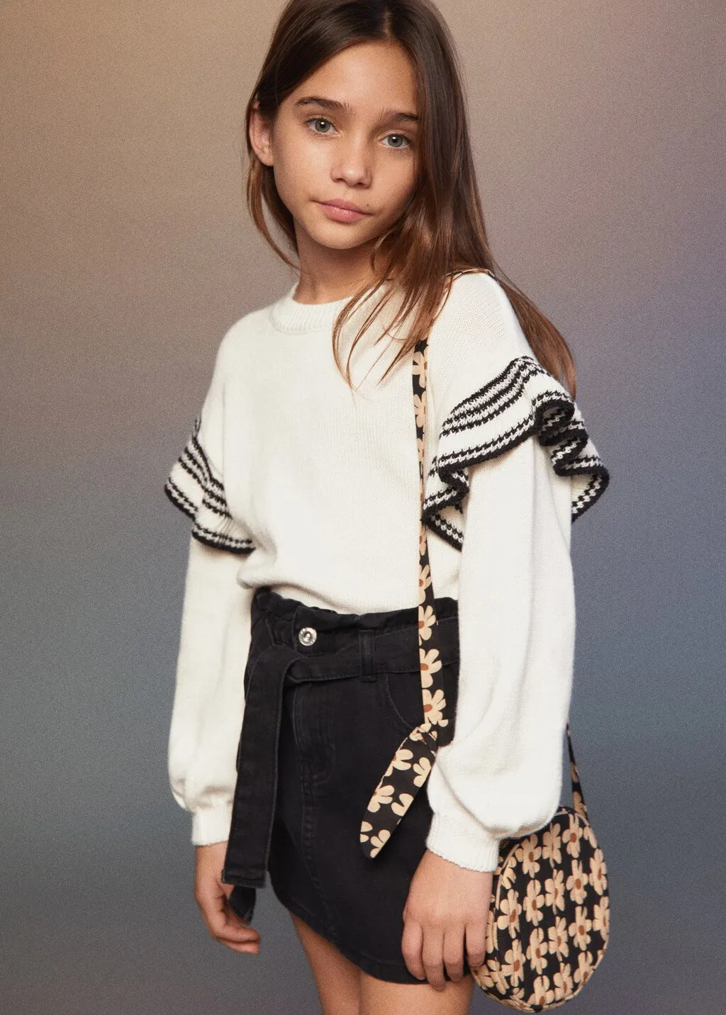 Pullover maglia volant