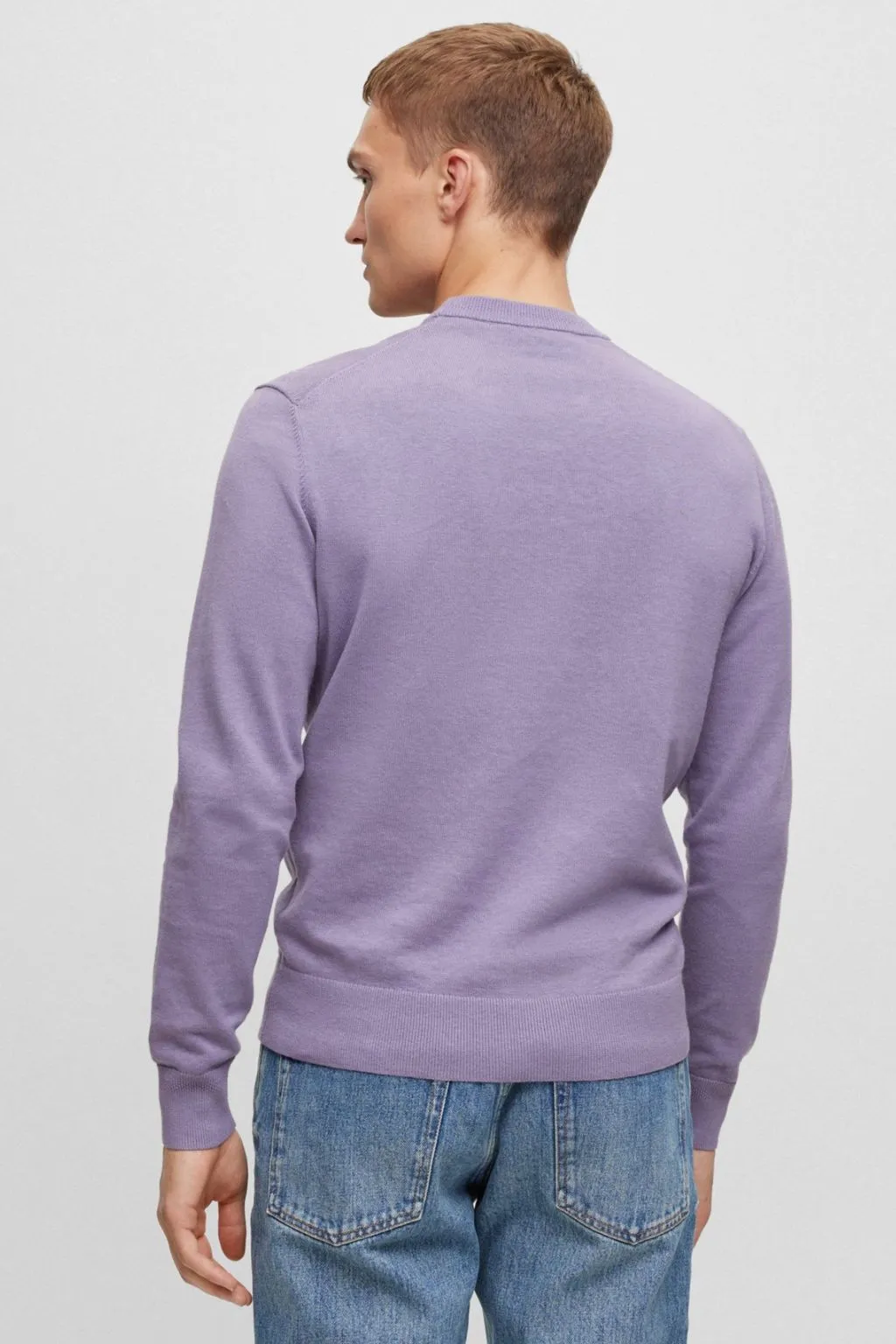 PULLOVER UOMO GIROCOLLO LILLA KANOVANO HUGO BOSS
