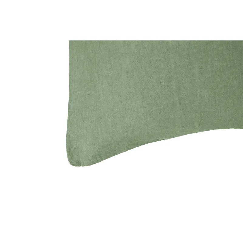 Puro lino biancheria Coppia Federe  Puro Lino Stonewash Oliva
