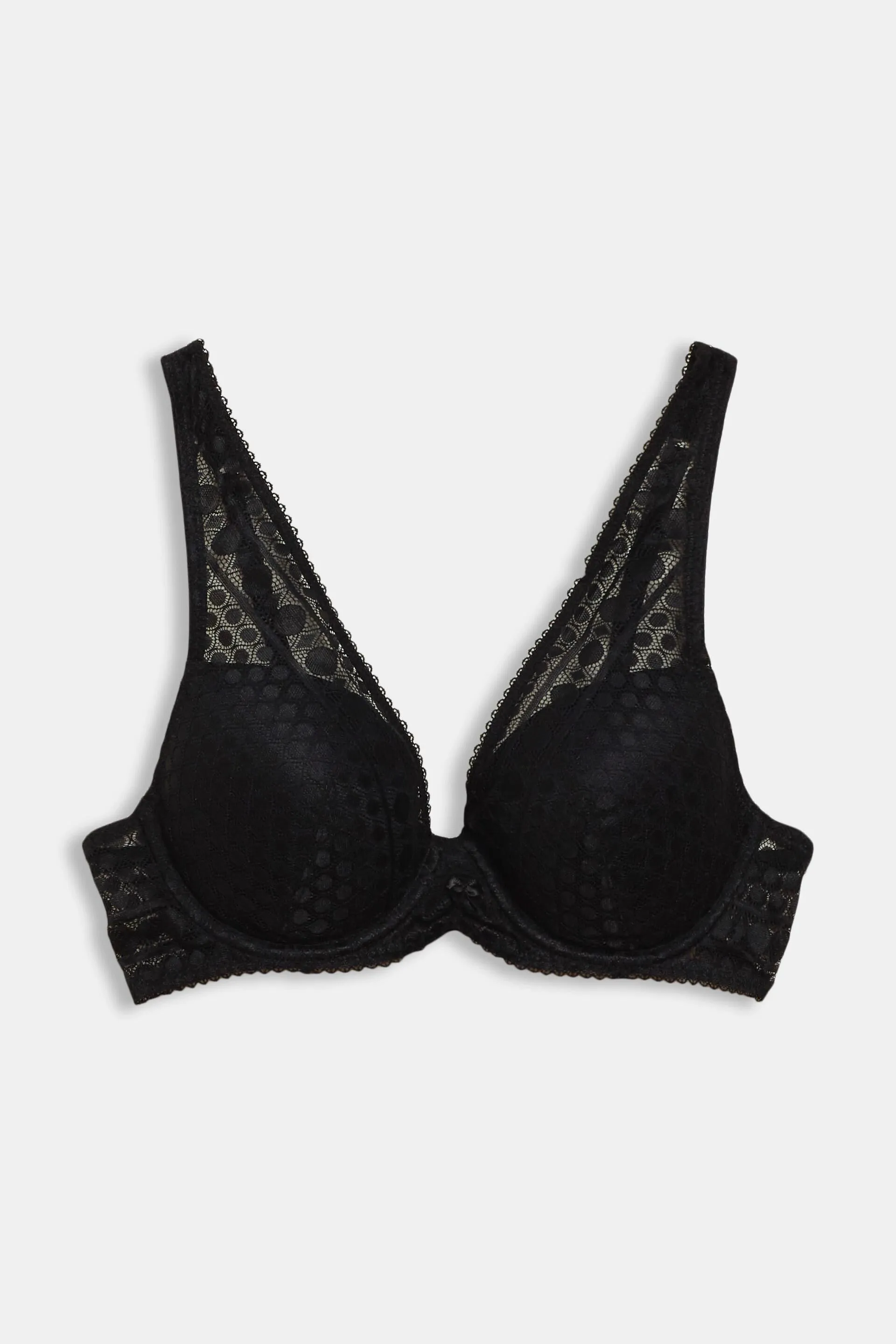 Reggiseno con ferretto non imbottito e pizzo geometrico