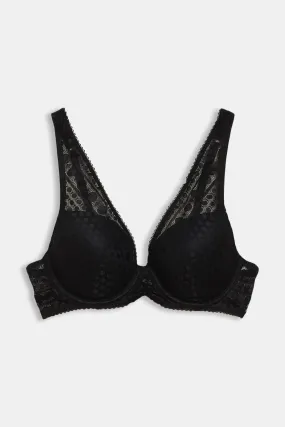Reggiseno con ferretto non imbottito e pizzo geometrico