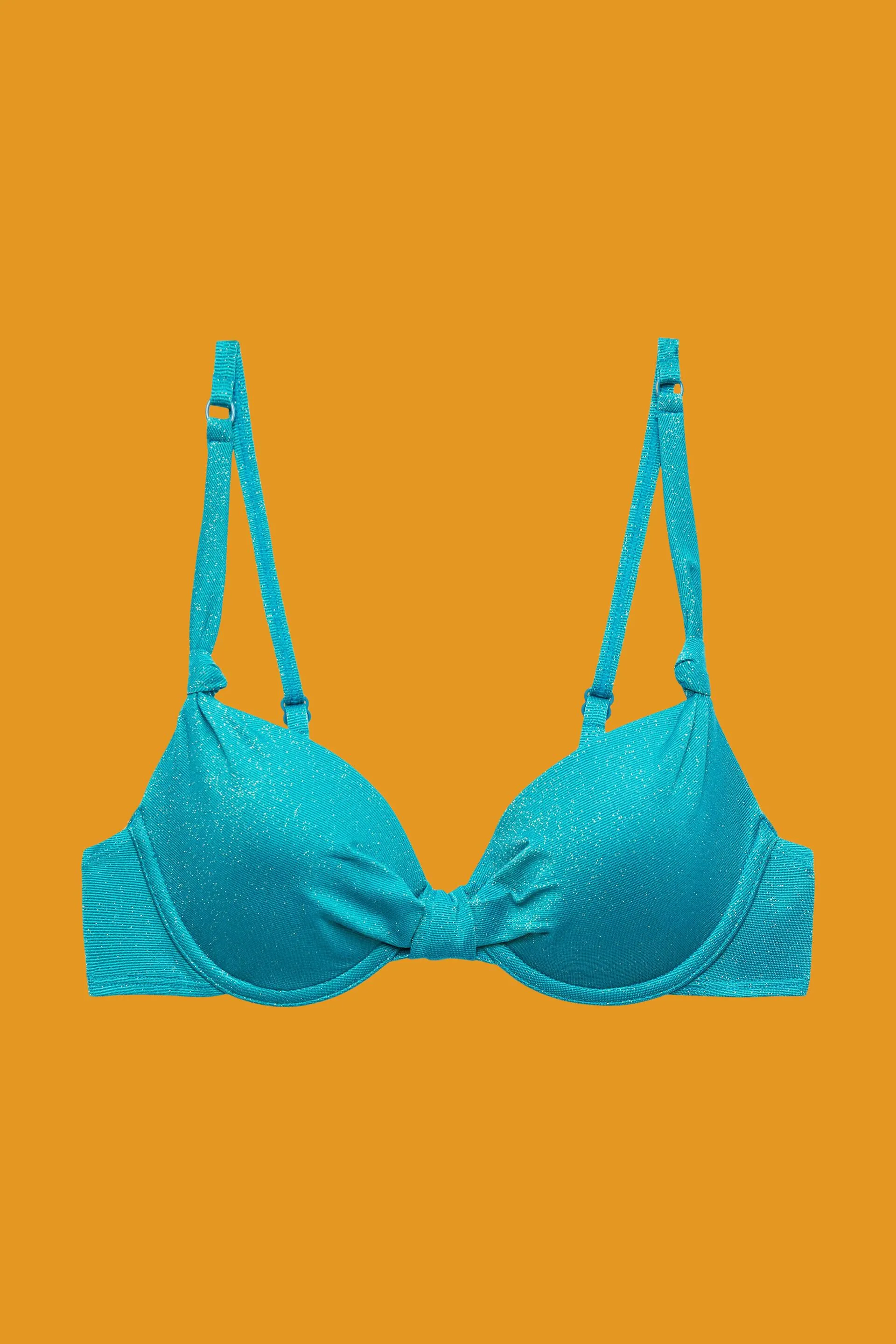 Reggiseno da bikini scintillante, imbottito e con ferretto