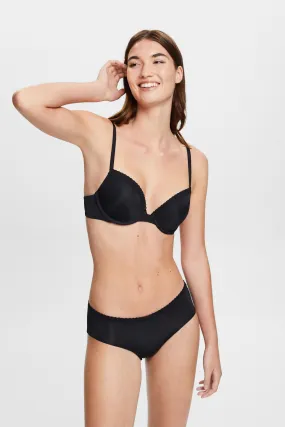 Reggiseno push-up in microfibra con bordo in pizzo