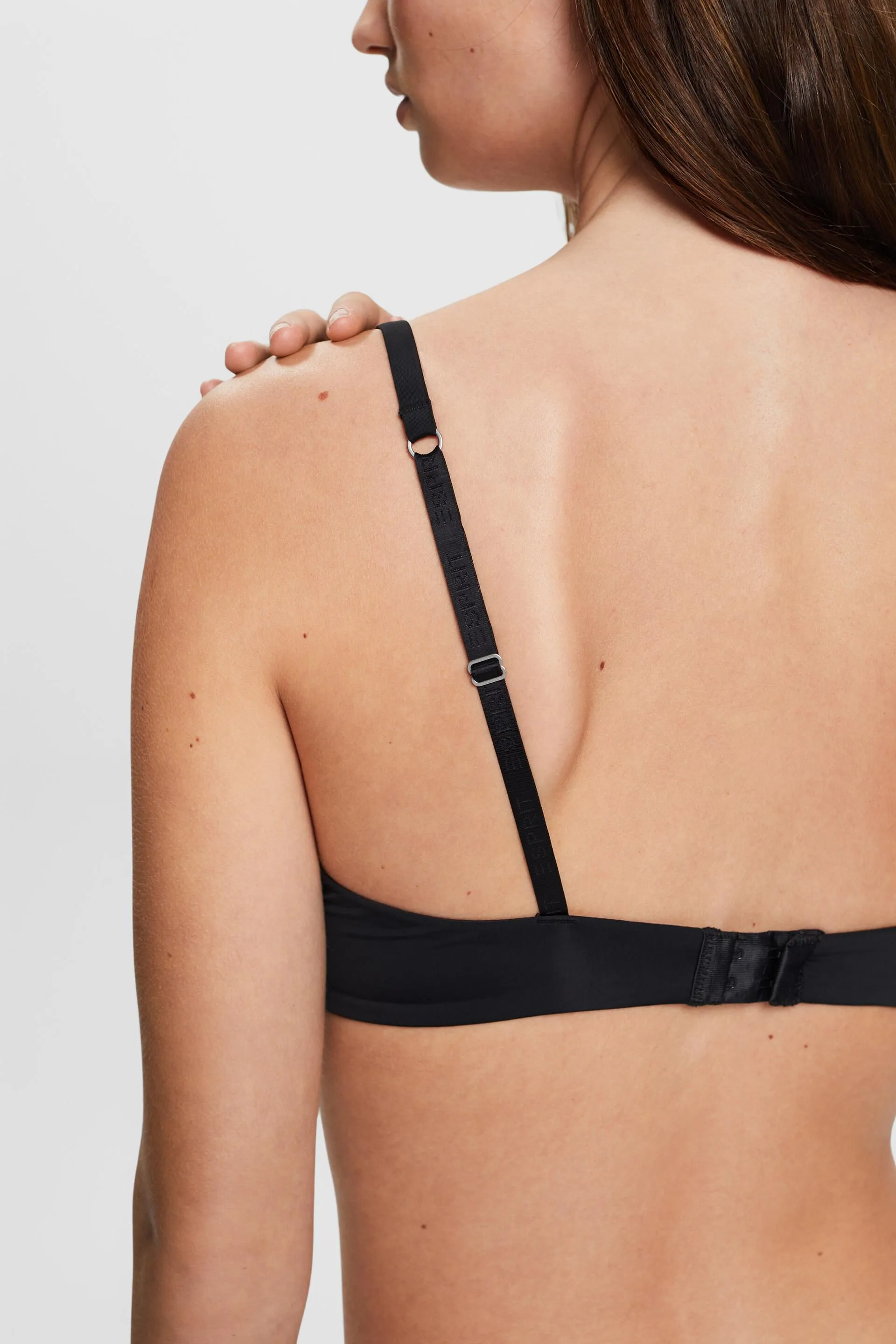 Reggiseno push-up in microfibra con bordo in pizzo