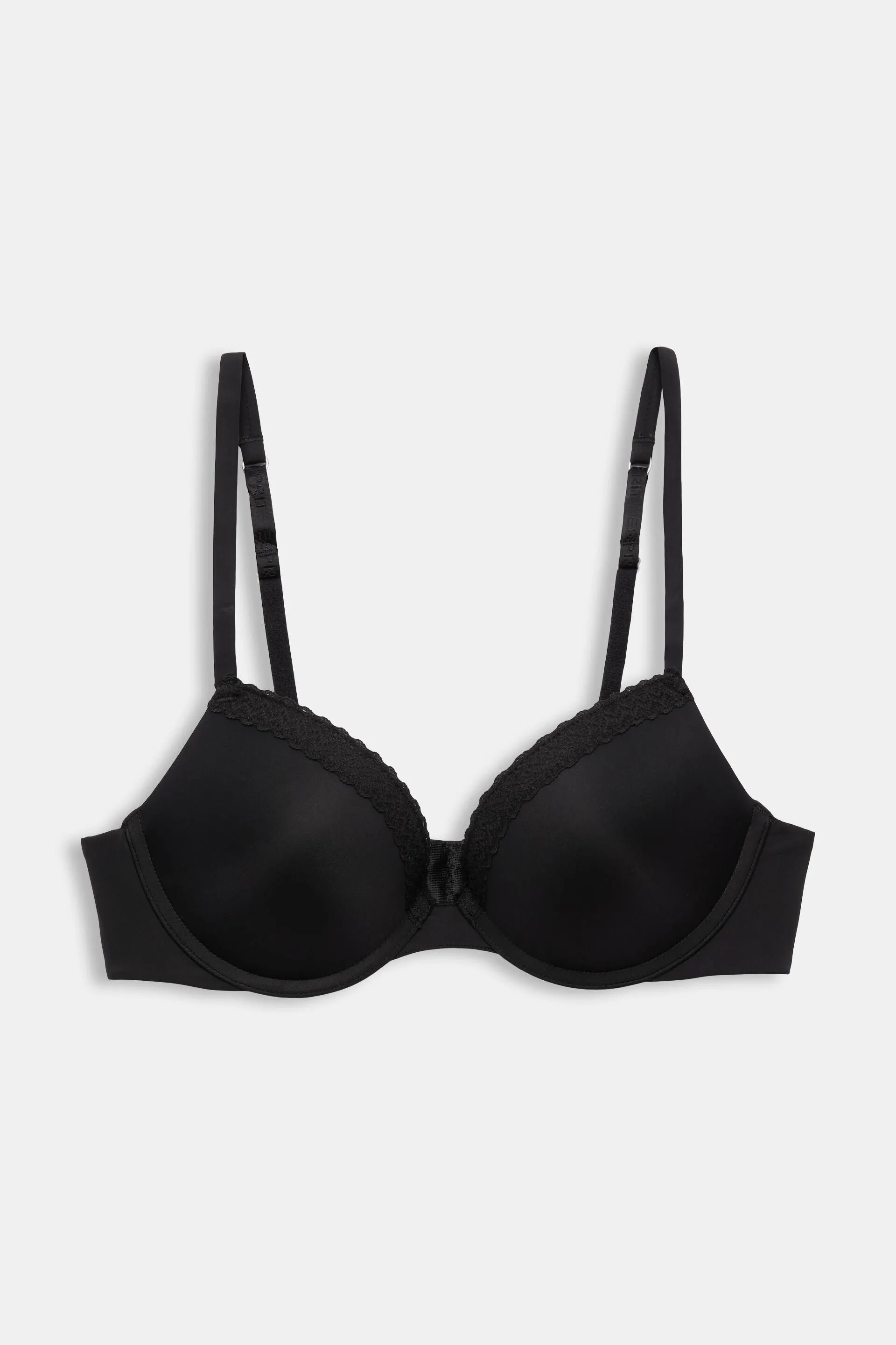 Reggiseno push-up in microfibra con bordo in pizzo