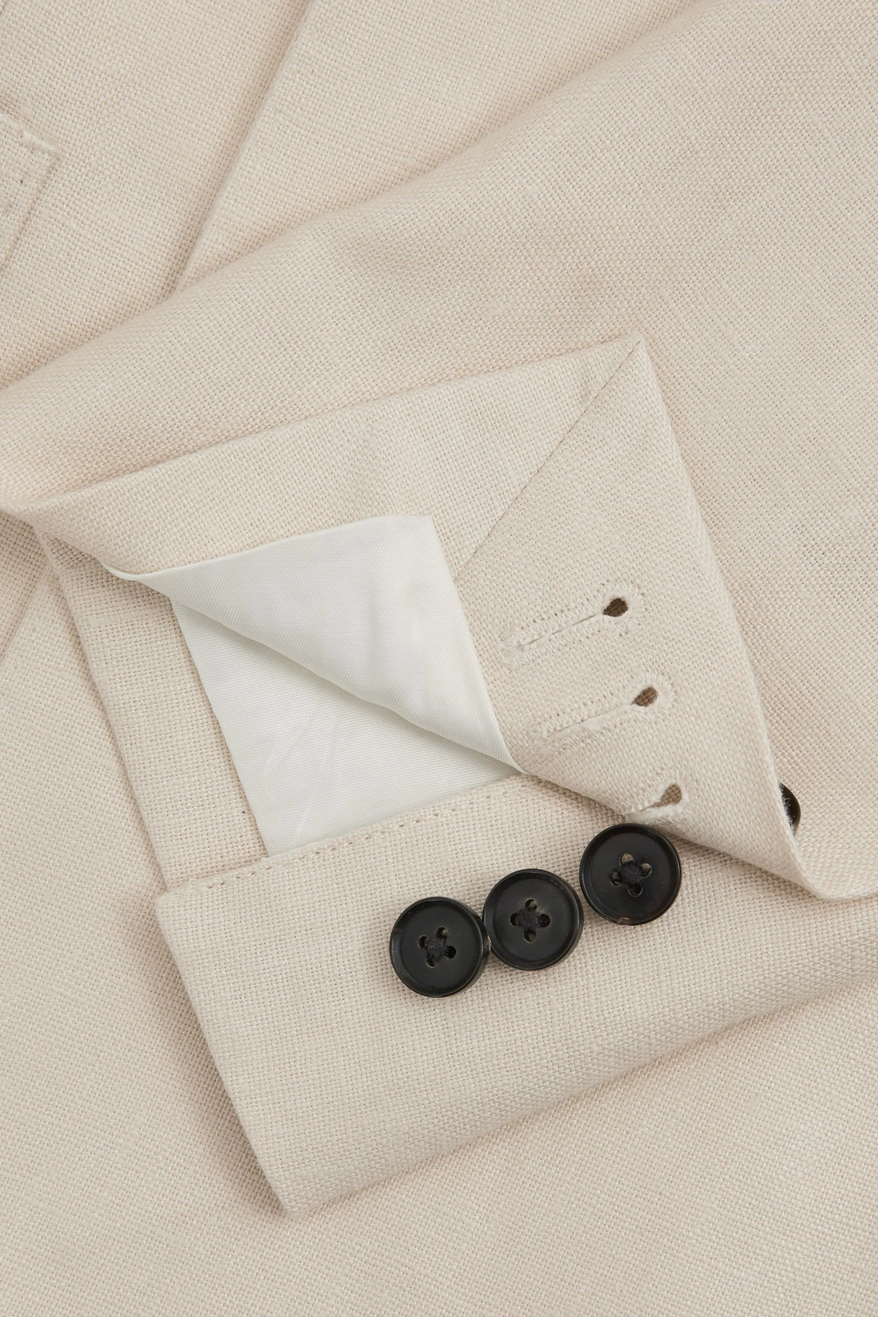 Reiss Halgas Linen Double Breasted Modern Fit Blazer    
