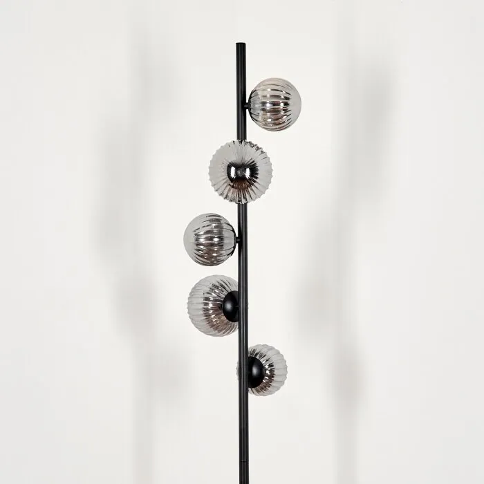 Remaisnil Lampada da terra - Vetro 10 cm, 12 cm Grigio fumo, 5-Luci