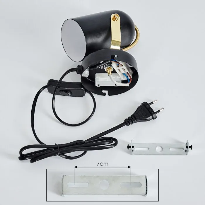 Rialey Applique Ottone, Nero, 1-Luce