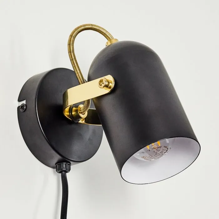 Rialey Applique Ottone, Nero, 1-Luce