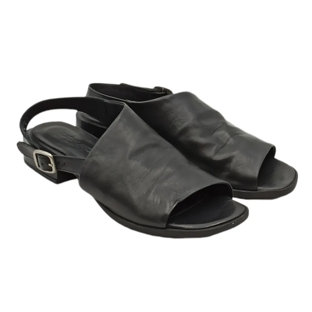 Sandalo in pelle donna a fascia Grunland SA2384 L6FATI NERO