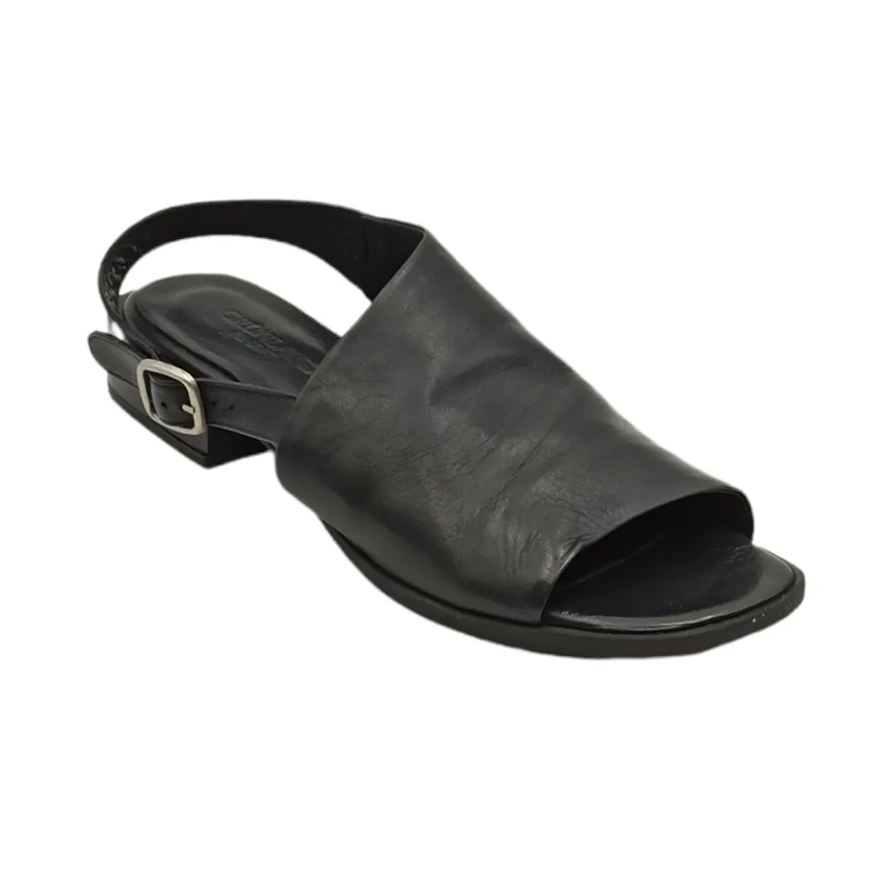 Sandalo in pelle donna a fascia Grunland SA2384 L6FATI NERO